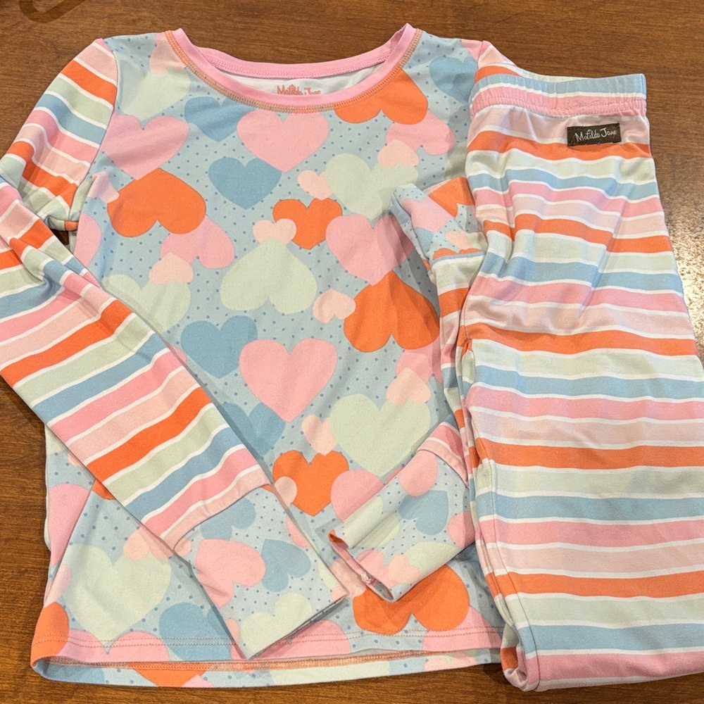 Matilda Jane Pastel Heart and Stripe Pajama Set